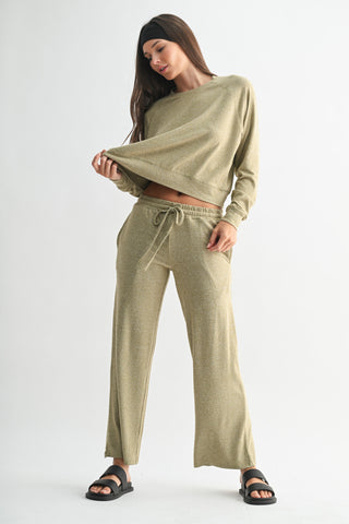 Brushed Wide Leg Lounge Pants