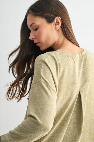 Brushed Lounge Back Pleat Long Sleeve