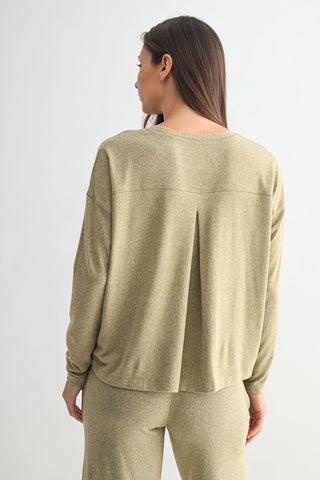 Brushed Lounge Back Pleat Long Sleeve
