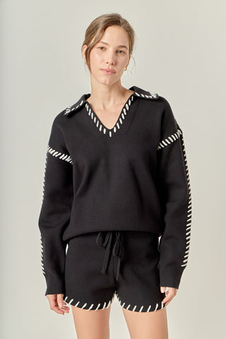 Whip Stitch Knit Top