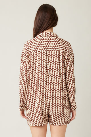 Printed Button Down Romper