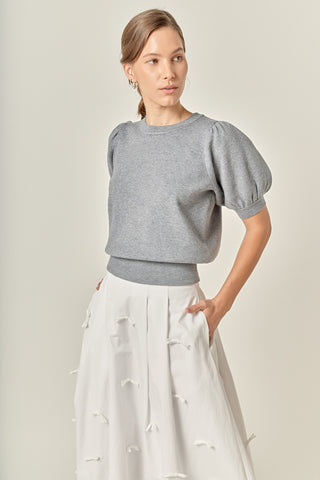 Puff Sleeve Knit Top