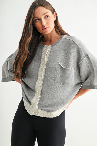 Mono B | Driftwood  Raw Edge Cardigan