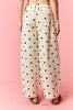 Polka Dot Printed Wide Denim Pants