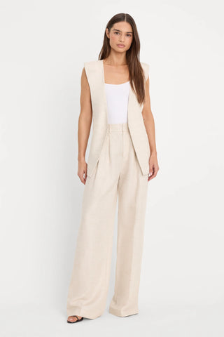 Good American | Linen Sleeveless Belted Vest