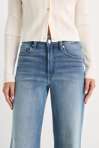 Good American | Soft Tech Good Waist Palazzo Ankle Jeans in indigo1238