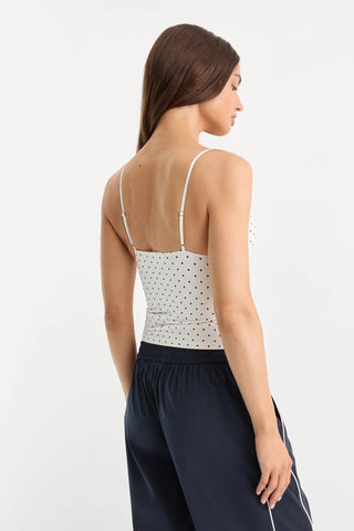Good American | The Weightless Sculpting Modern Tank in Mini Dot White