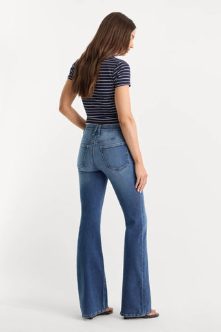 Good American | Soft Tech Good Legs Flare Jeans in Indigo1233