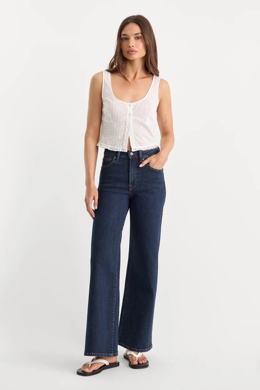 Good American | Good Waist Palazzo Ankle Jeans