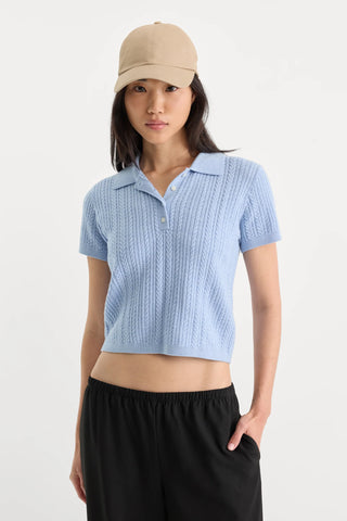 Good American | The Micro Cable Polo in Sky