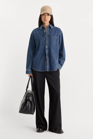 Good American | Denim Easy Shirt in Alcove