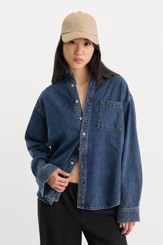 Good American | Denim Easy Shirt in Alcove