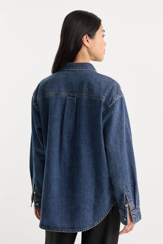 Good American | Denim Easy Shirt in Alcove