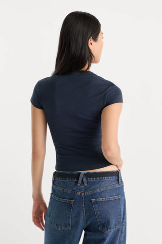 The Cap Sleeve Tee in Navy