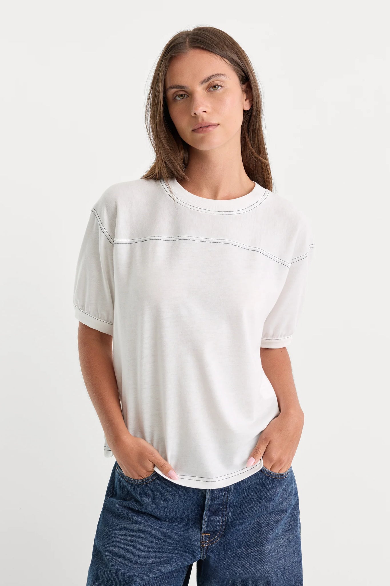Good American | The Gym Tee in White