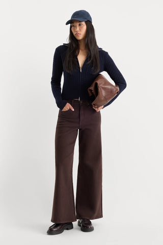 Good American | Good Waist Palazzo Ankle in Espresso