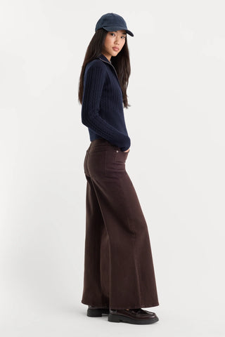 Good American | Good Waist Palazzo Ankle in Espresso