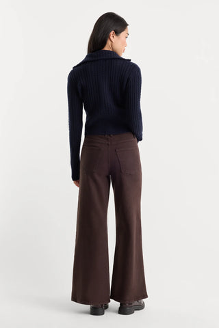 Good American | Good Waist Palazzo Ankle in Espresso