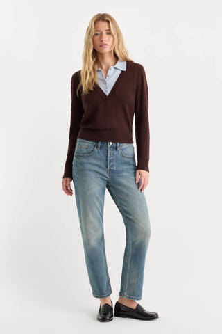 Good American | The Two in One Sweater in Mocha Sky