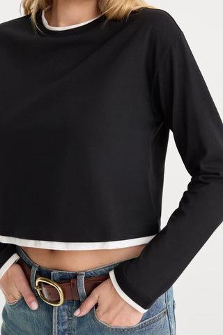 Good American | The Long Sleeve Layered Tee