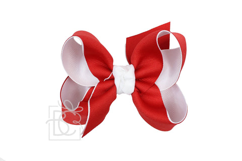 Red & White Layered Grosgrain Bow