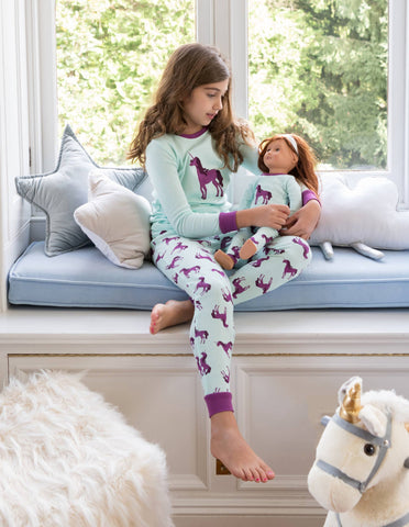 Kids Girl & Doll Cotton Print Pajamas