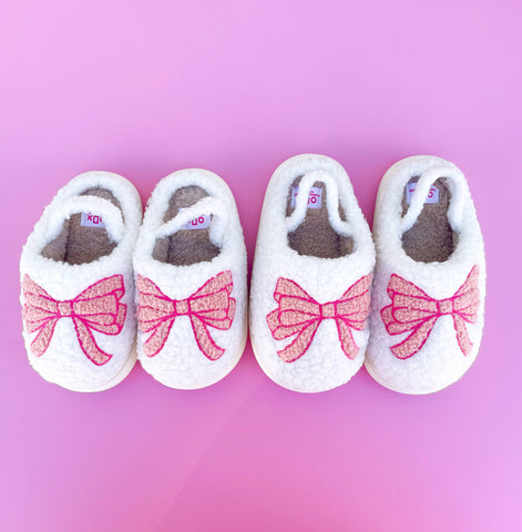 Toddler/Kids Blue Bow Slippers