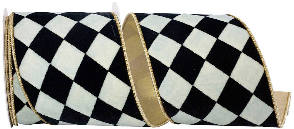 Harlequin Diamond Velvet Deluxe Gold Backed Wired Edge