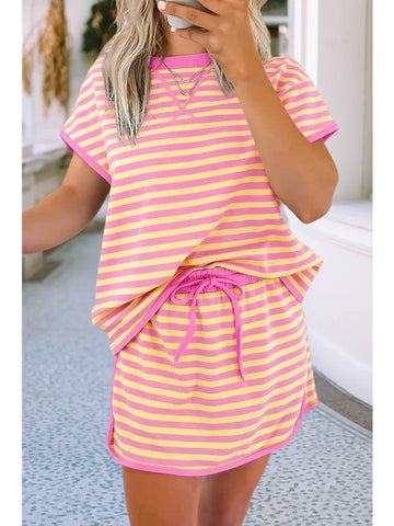 Striped Skirt & Top Set