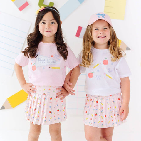 First Grade Bow Pennant Short Sleeve T-Shirt