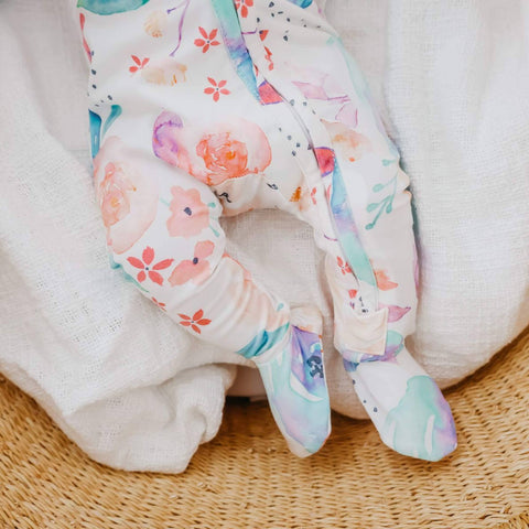 Zip-Up Footie Pajama - Bloom