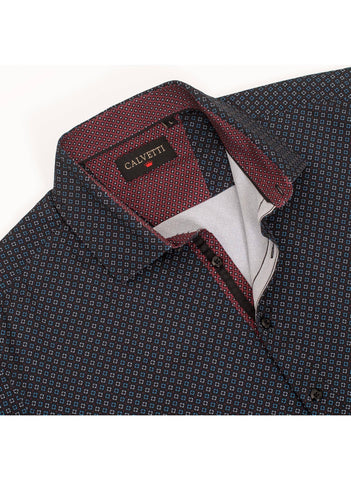 Mens Long Sleeve Printed Casual Button-Down Shirts