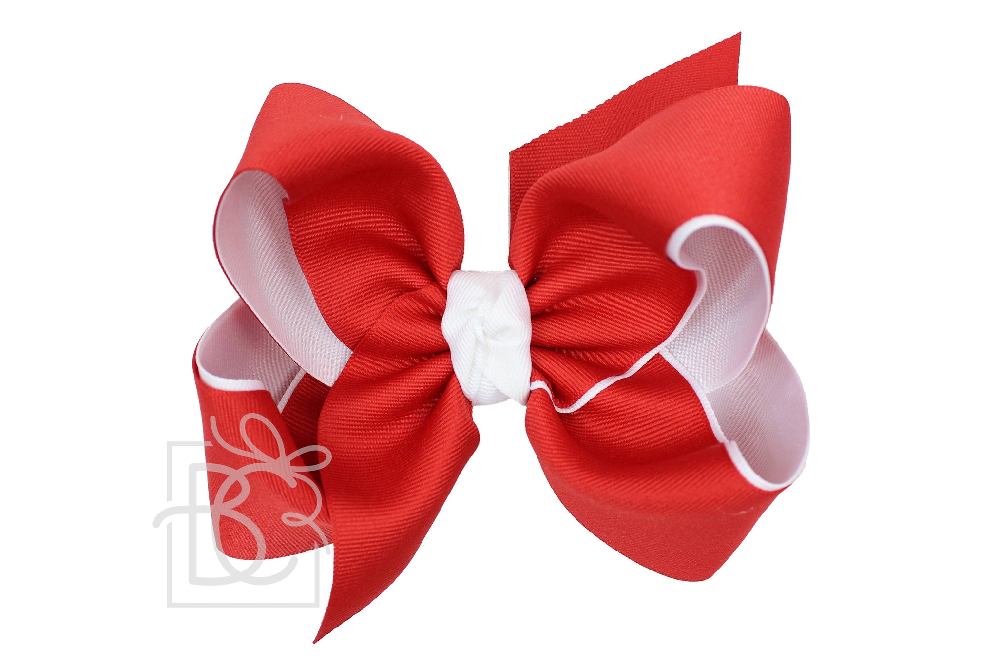 Red & White Layered Grosgrain Bow