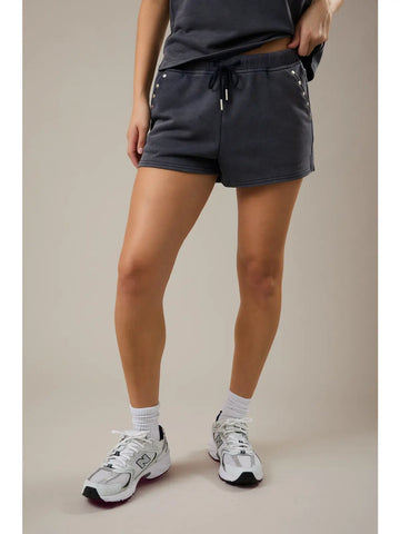 Mid Rise Shorts with Studs