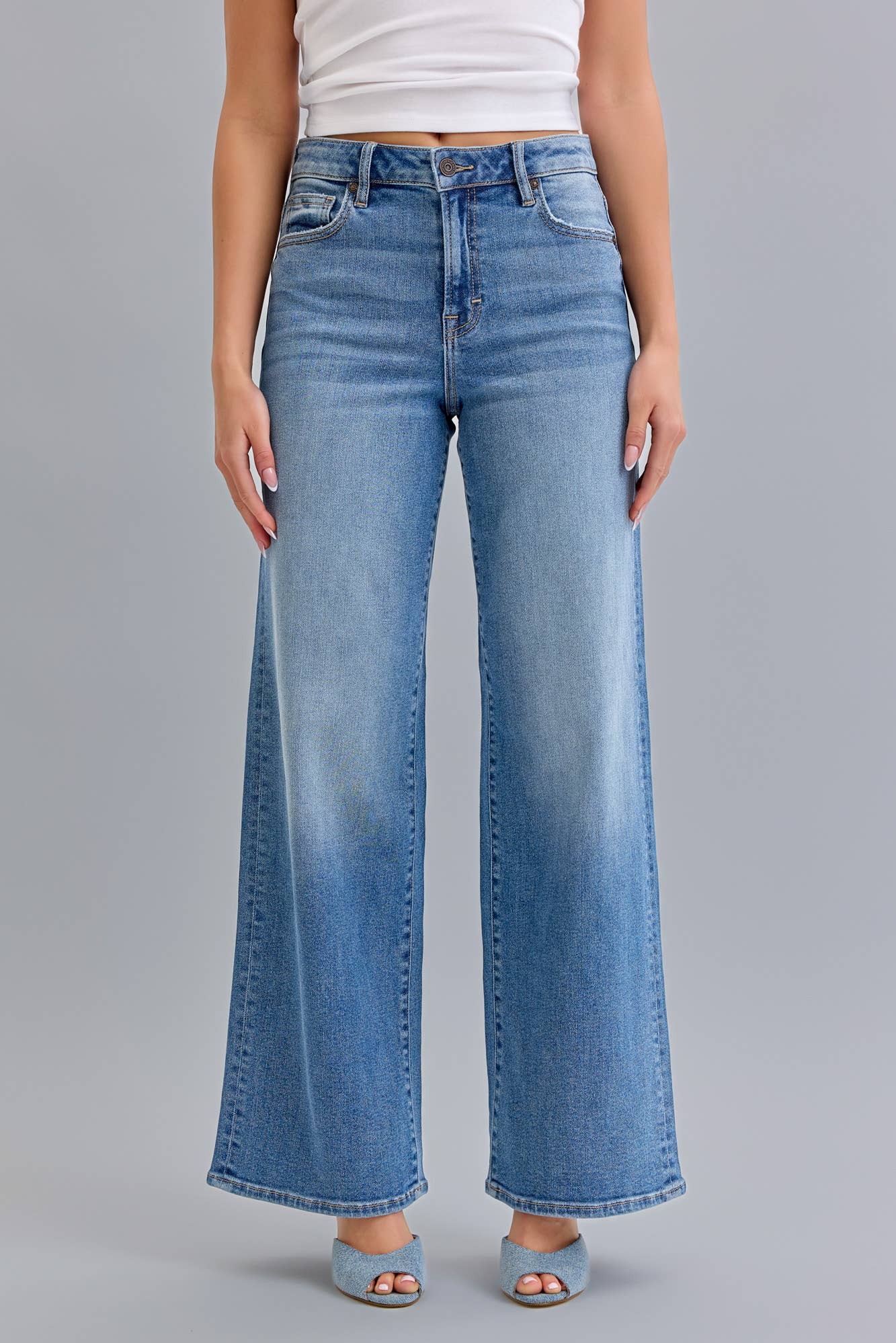 Hidden | Clean Stretch High Rise Wide Leg