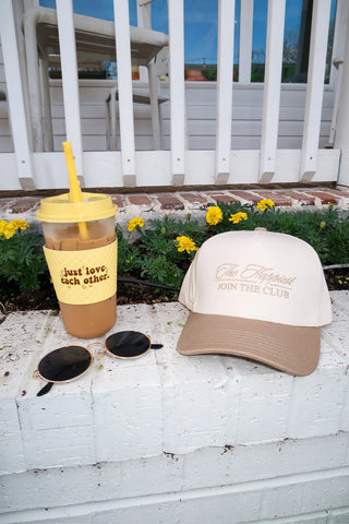 the happiest cursive hat