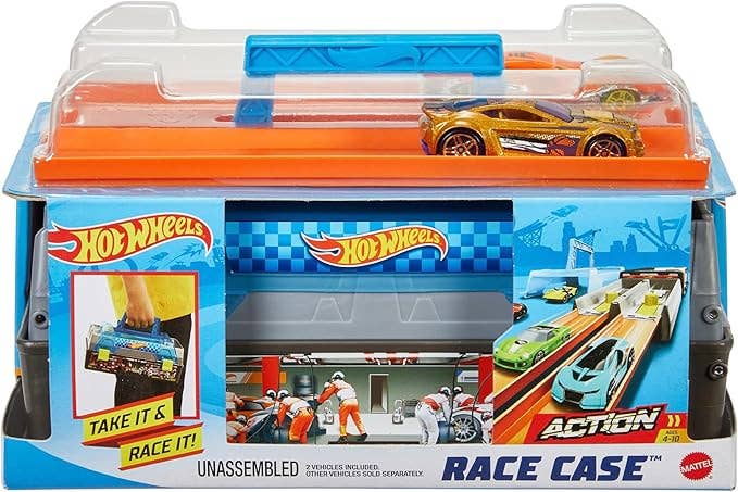 Hot Wheels Action Race Case Track Set - Portable Playset 4+