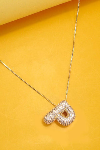 Initial Rhinestone Bubble Necklace