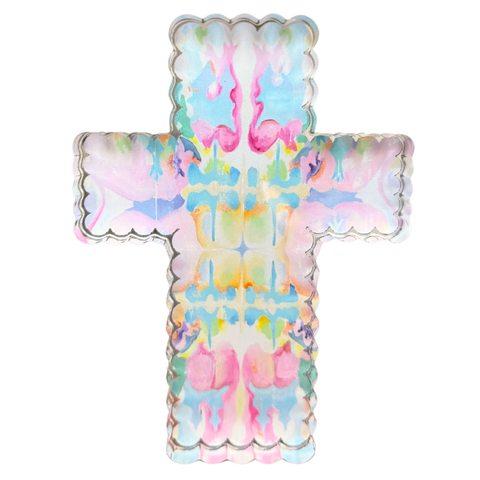 “Pink Kaleidoscope Cross” Acrylic Shelfie