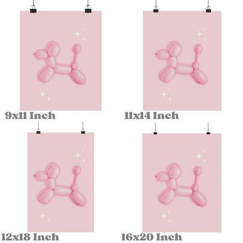 Y2K Pink Balloon Dog Wall Art Prints