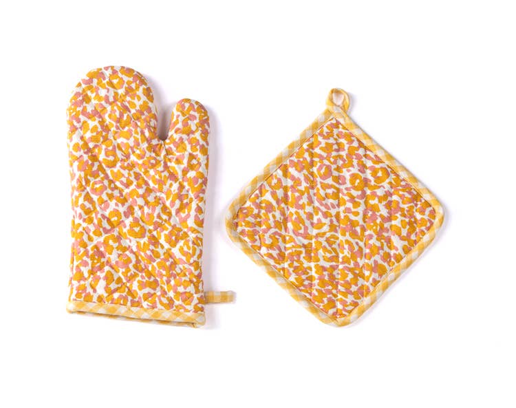 NORA POT HOLDER AND OVEN MITTEN SET, MULTI