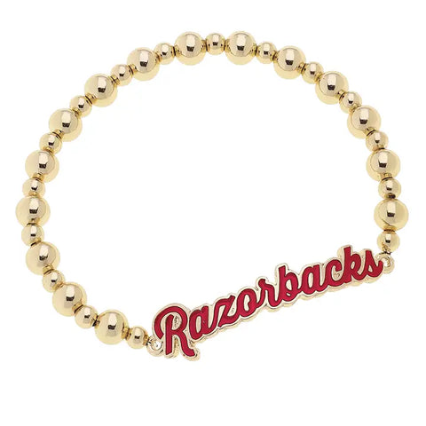 Arkansas Razorback Enamel Stretch Bracelet