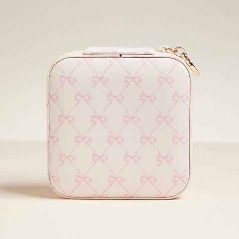 Bow Print Travel Jewelry Case