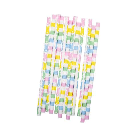 Pastel Bunnies Reusable Straws