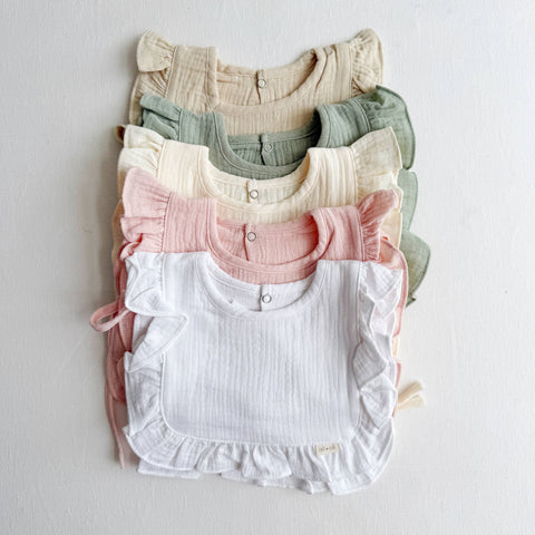 Muslin Cotton Ruffle Baby Bib