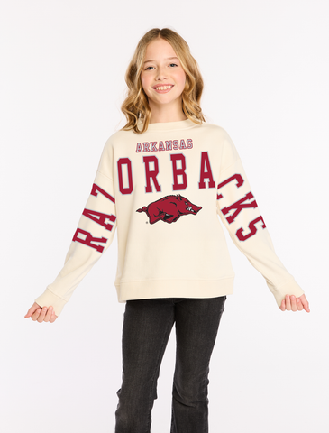 Arkansas Girls Classic Boxy Crewneck
