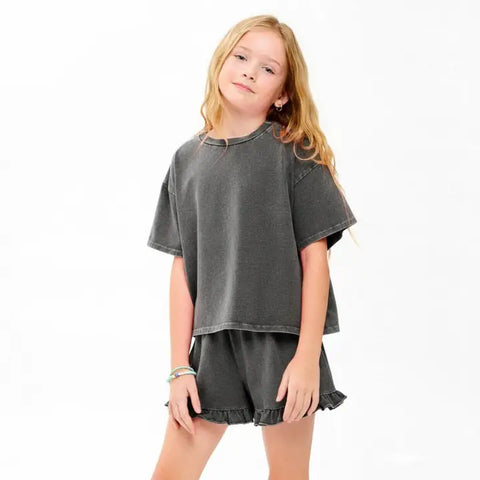 Mineral Washed Top & Shorts Set