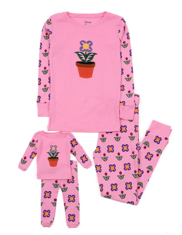 Kids Girl & Doll Cotton Print Pajamas