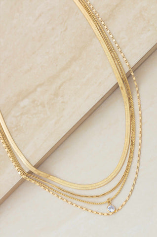 All the Chains 18k Gold Plated Layered Necklace