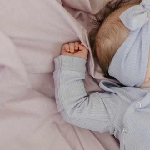 Rib Knit Newborn Knotted Gown - Periwinkle